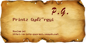 Printz Györgyi névjegykártya